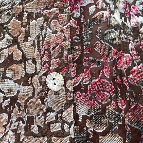 Coldwater Creek Size L Large Button Down Sheer Blouse Shirt Top Fall Winter - Picture 5 of 6